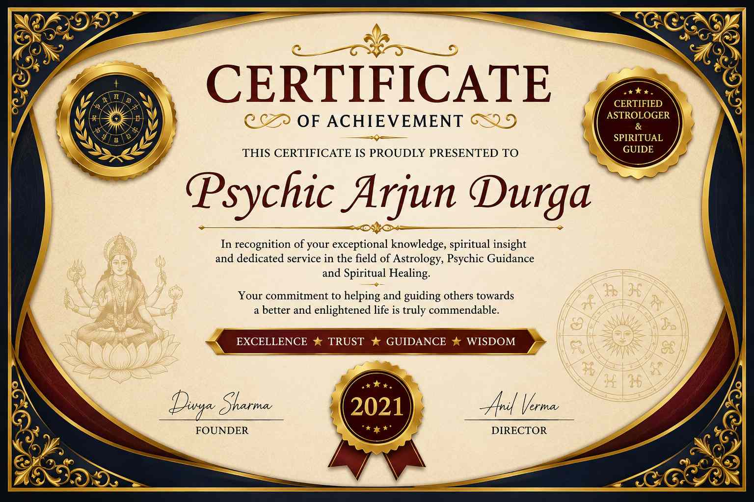 Astrology License - Psychic Arjun Durga